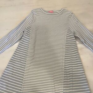 Striped Blue and White Kids Casual Dress